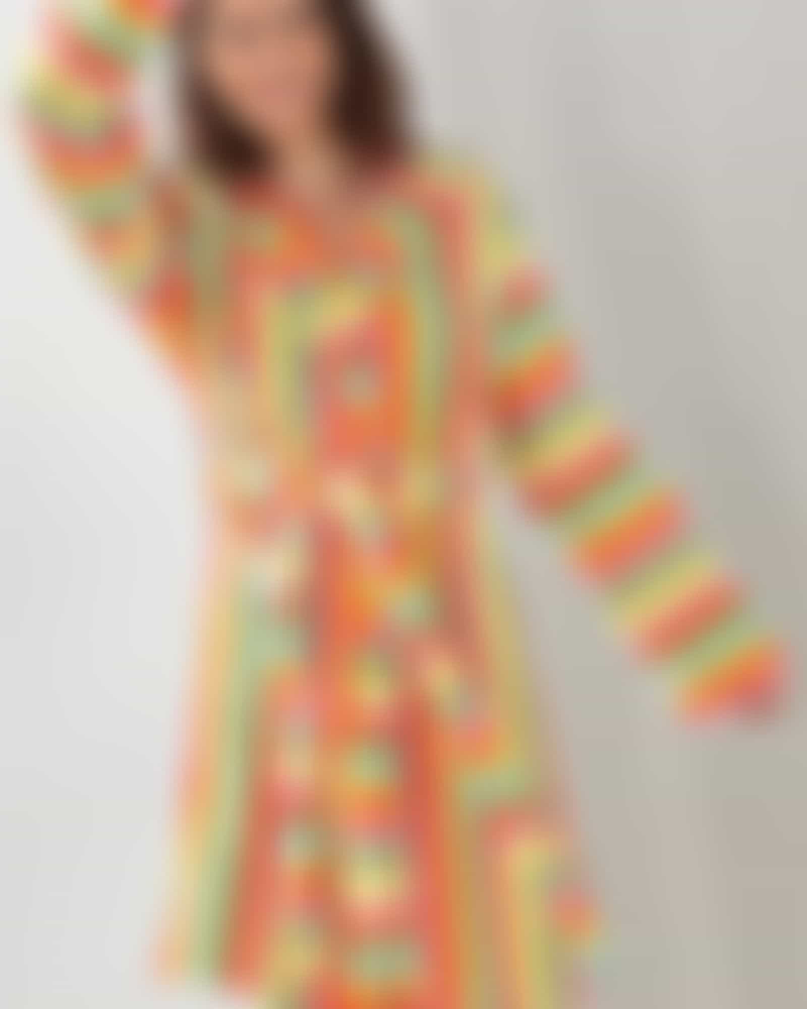 Cawö - Damen Bademantel Life Style - Kurzmantel mit Kapuze 7082 - Farbe: multicolor - 25