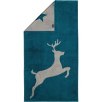 Cawö Christmas Edition Hirsch 929 - Farbe: smaragd - 44 - Handtuch 50x100 cm