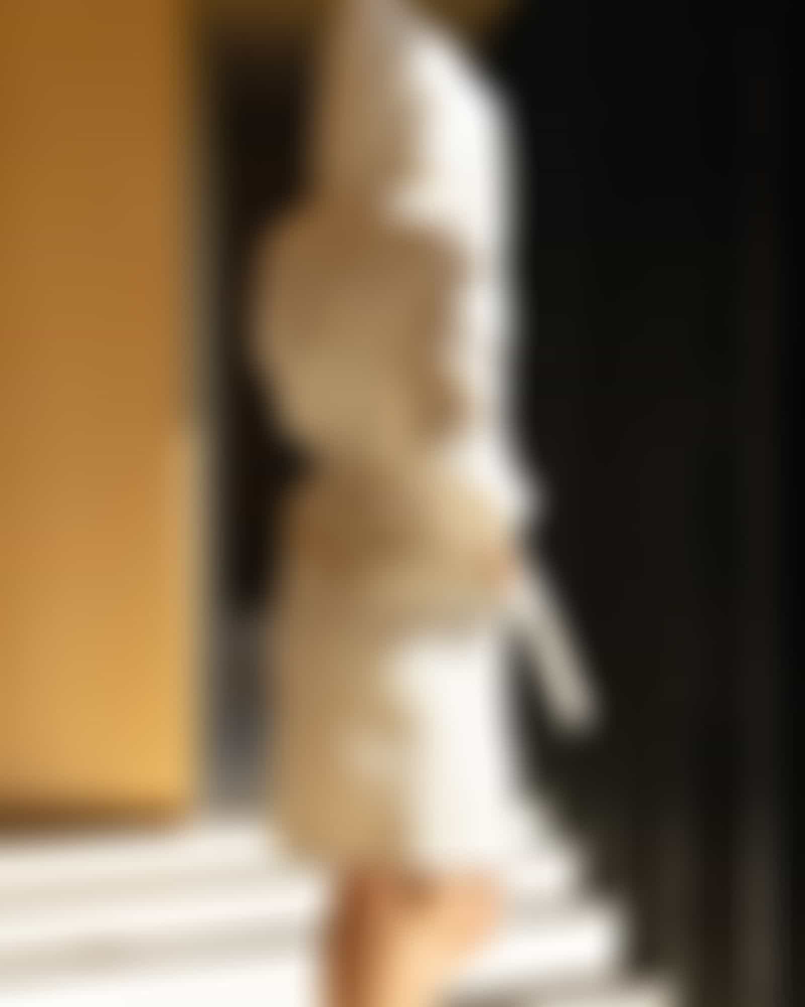 Möve Kurz-Bademantel Damen Kapuze CALM ESSENCE STREIFEN - Farbe: natur - 869 Detailbild 3