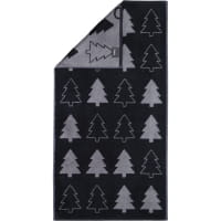 Cawö Handtücher Christmas Edition Tannenbäume 794 - Farbe: schwarz - 90 - Handtuch 50x100 cm