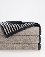 Möve Handtücher Superwuschel Blockstreifen - Farbe: black/cashmere - 082