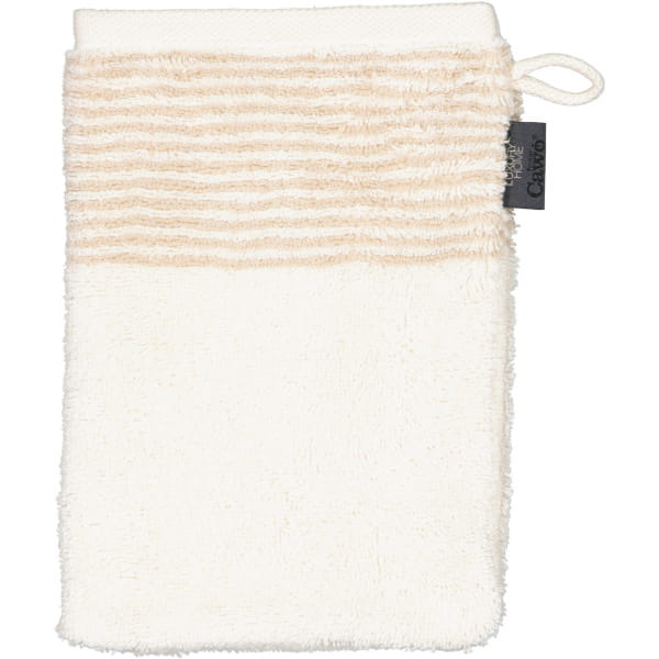 Cawö Handtücher Luxury Home Two-Tone 590 - Farbe: natur - 36 - Waschhandschuh 16x22 cm