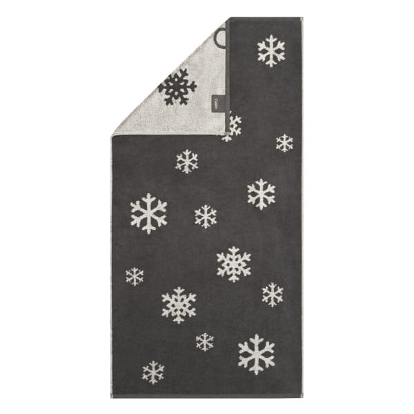 Cawö Handtücher WINTER EDITION Schneekristalle 6270 - Farbe: basalt/platin - 77