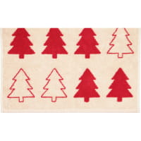 Cawö Handtücher Christmas Edition Tannenbäume 794 - Farbe: natur-rot - 32 - Handtuch 50x100 cm