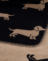 Cawö Wohndecken WE LOVE DOGS 62460 - Farbe: schwarz/beige - 93 - 150x200 cm