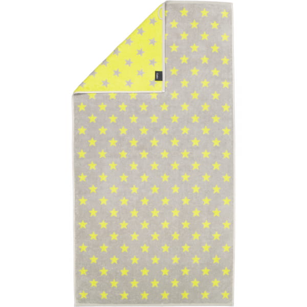 Cawö Handtücher NEW STARS Sterne klein 6261 - Farbe: platin/lime - 75 - Duschtuch 70x140 cm