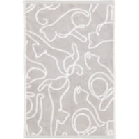 Cawö Handtücher CUTE CATS EDITION Cats 6264 - Farbe: platin/weiß - 76 - Handtuch 50x100 cm