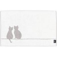 Cawö Badematten CUTE CATS You &amp; Me 6263 - Farbe: platin/weiß - 76 - 50x80 cm