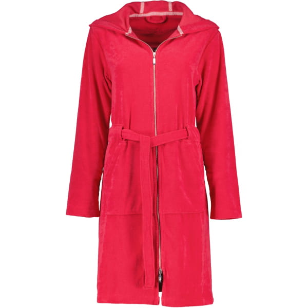 Vossen Bademäntel Damen Kurzmantel mit Kapuze Tampa - Farbe: kirschrot - 3680