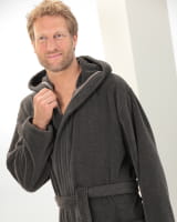 Cawö Home Bademäntel Herren Kapuze Sauna Time 833 - Farbe: basalt - 77