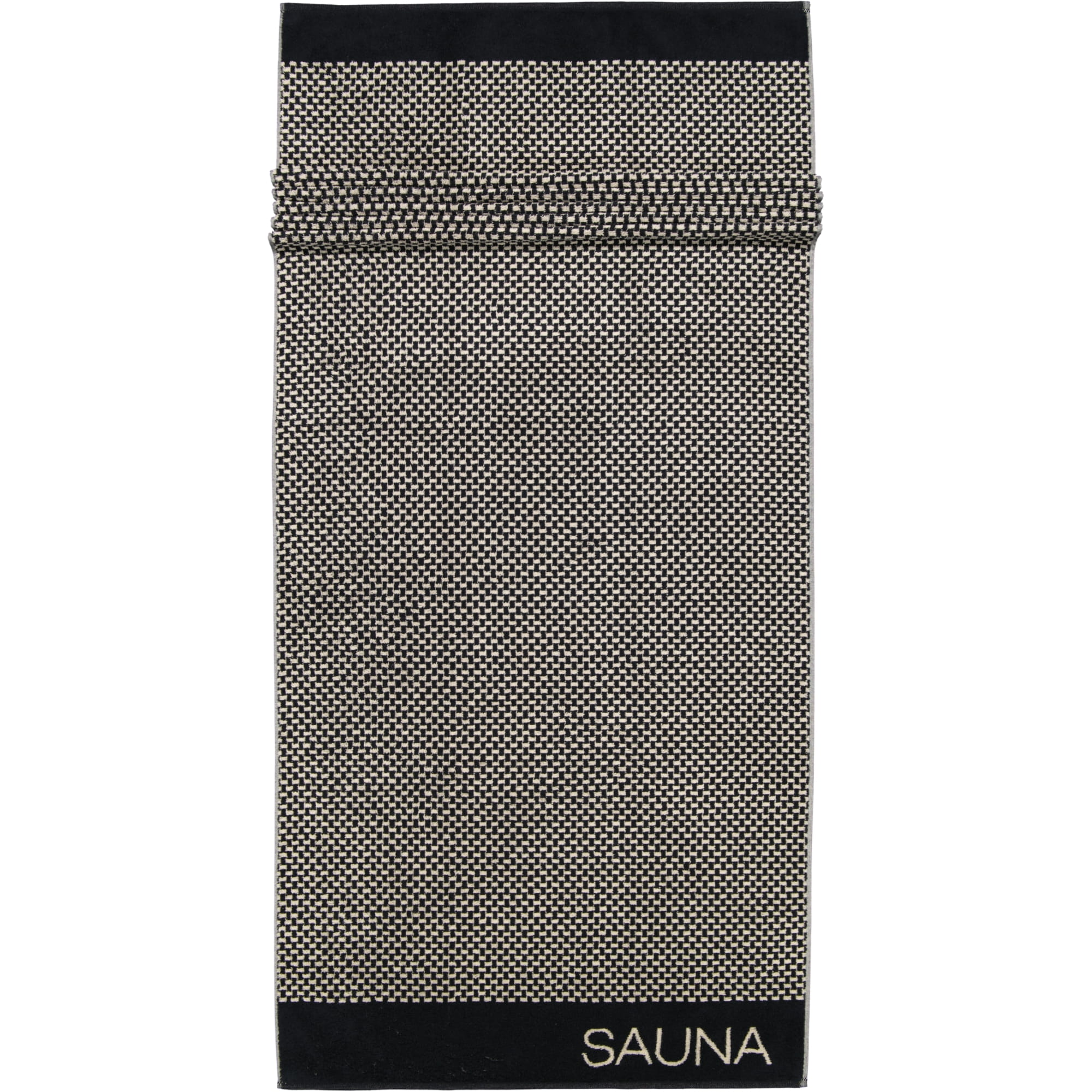 Cawö Saunatuch Natural Allover 6220 80x200 cm - Farbe: natur-schwarz - 39 |  Alle Artikel | Handtücher | Cawö