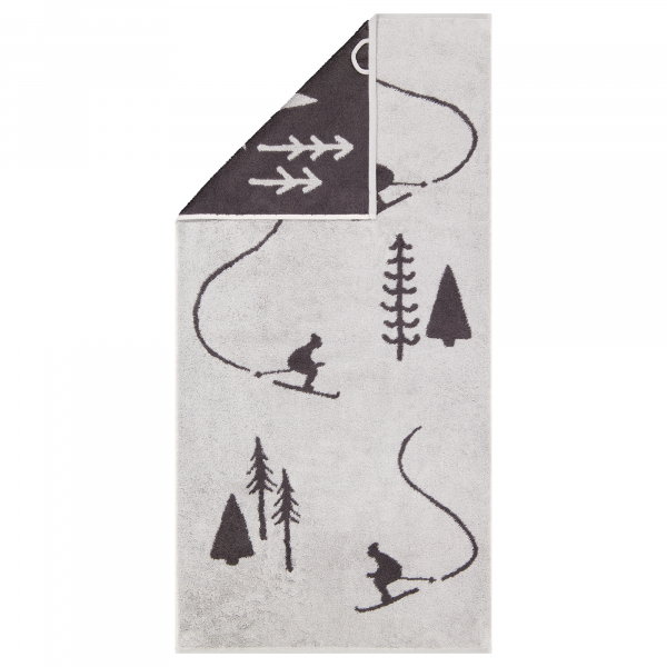 Cawö Handtücher WINTER EDITION Skifahrer 6272 - Farbe: platin/basalt - 70