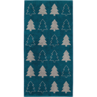 Cawö Christmas Edition Tannenbäume 958 - Farbe: smaragd - 44 - Duschtuch 80x150 cm