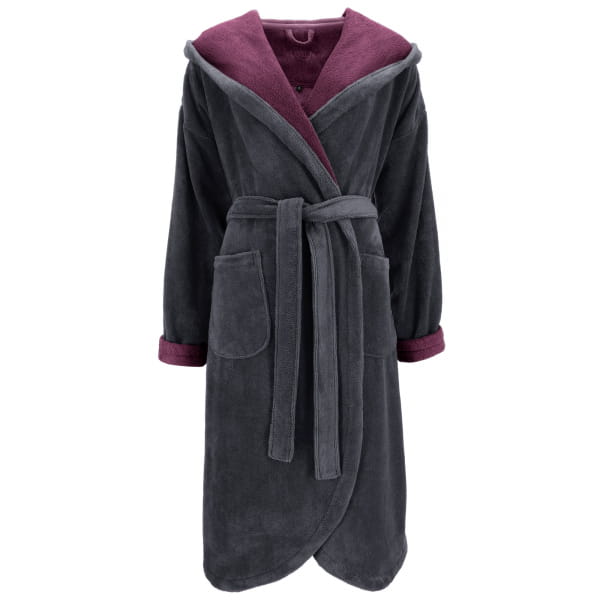 Vossen Bademäntel Damen Kapuze Balance Carmen - Farbe: graphit/elderberry - 0005