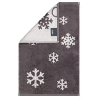 Cawö Handtücher WINTER EDITION Schneekristalle 6270 - Farbe: basalt/platin - 77