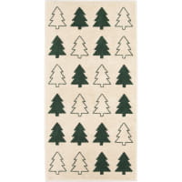 Cawö Handtücher Christmas Edition Tannenbäume 794 - Farbe: natur-grün - 34 - Gästetuch 30x50 cm