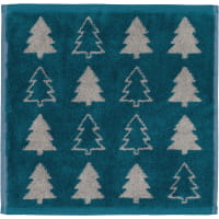 Cawö Christmas Edition Tannenbäume 958 - 3er Pack Seiftücher 30x30 cm - Farbe: smaragd - 44