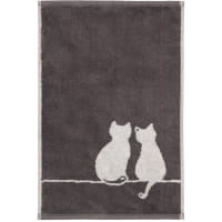 Cawö Handtücher CUTE CATS EDITION You &amp; Me 6263 - Farbe: basalt/platin - 77 - Handtuch 50x100 cm