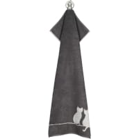 Cawö Handtücher CUTE CATS EDITION You &amp; Me 6263 - Farbe: basalt/platin - 77 - Handtuch 50x100 cm