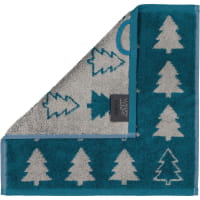 Cawö Christmas Edition Tannenbäume 958 - 3er Pack Seiftücher 30x30 cm - Farbe: smaragd - 44 - 30x30