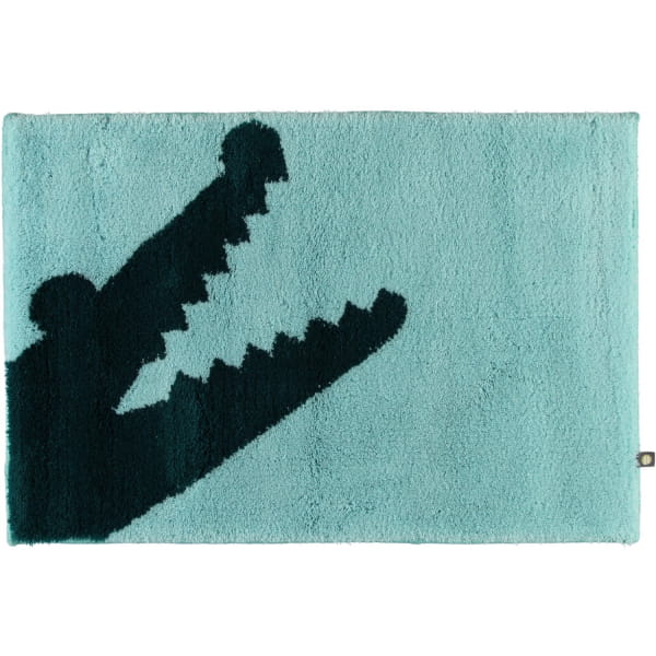 Rhomtuft - Badteppich Croc - Farbe: mint/pazifik - 1210 - 70x130 cm