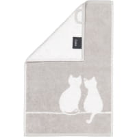 Cawö Handtücher CUTE CATS EDITION You & Me 6263 - Farbe: platin/weiß - 76 - Gästetuch 30x50 cm