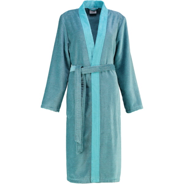 Cawö - Damen Bademantel Two-Tone Kimono 6431- Farbe: türkis - 47 - S