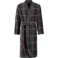 Cawö Herren Bademantel Kimono 4853 - Farbe: anthrazit-rot - 79 - L