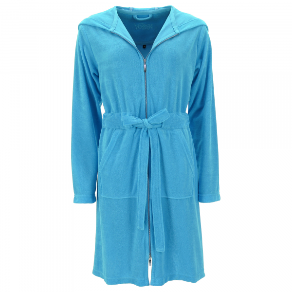 Vossen Bademäntel Damen Kurzmantel mit Kapuze Tampa - Farbe: ice blue - 5560