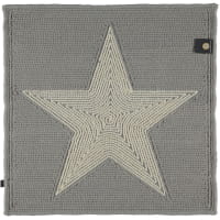 Rhomtuft - Badteppich STAR 216 - Farbe: edelstahl/weiss - 1215 60x90 cm