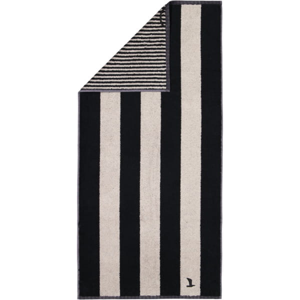 Möve Handtücher Superwuschel Blockstreifen - Farbe: black/cashmere - 082 - günstig online kaufen