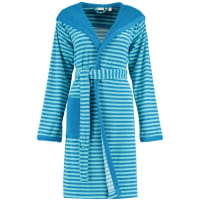 Esprit Damen Bademantel Striped Hoody Kapuze - Farbe: turquoise - 002