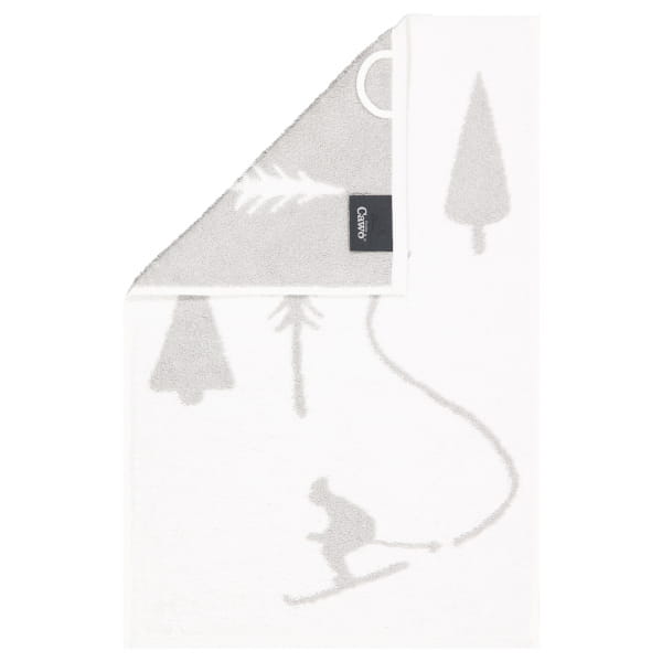Cawö Handtücher WINTER EDITION Skifahrer 6272 - Farbe: weiß/platin - 67 - Gästetuch 30x50 cm
