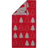 Cawö Christmas Edition Tannenbäume 958 - Farbe: bordeaux - 22 - Handtuch 50x100 cm