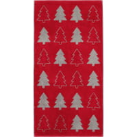 Cawö Christmas Edition Tannenbäume 958 - Farbe: bordeaux - 22 - Duschtuch 80x150 cm