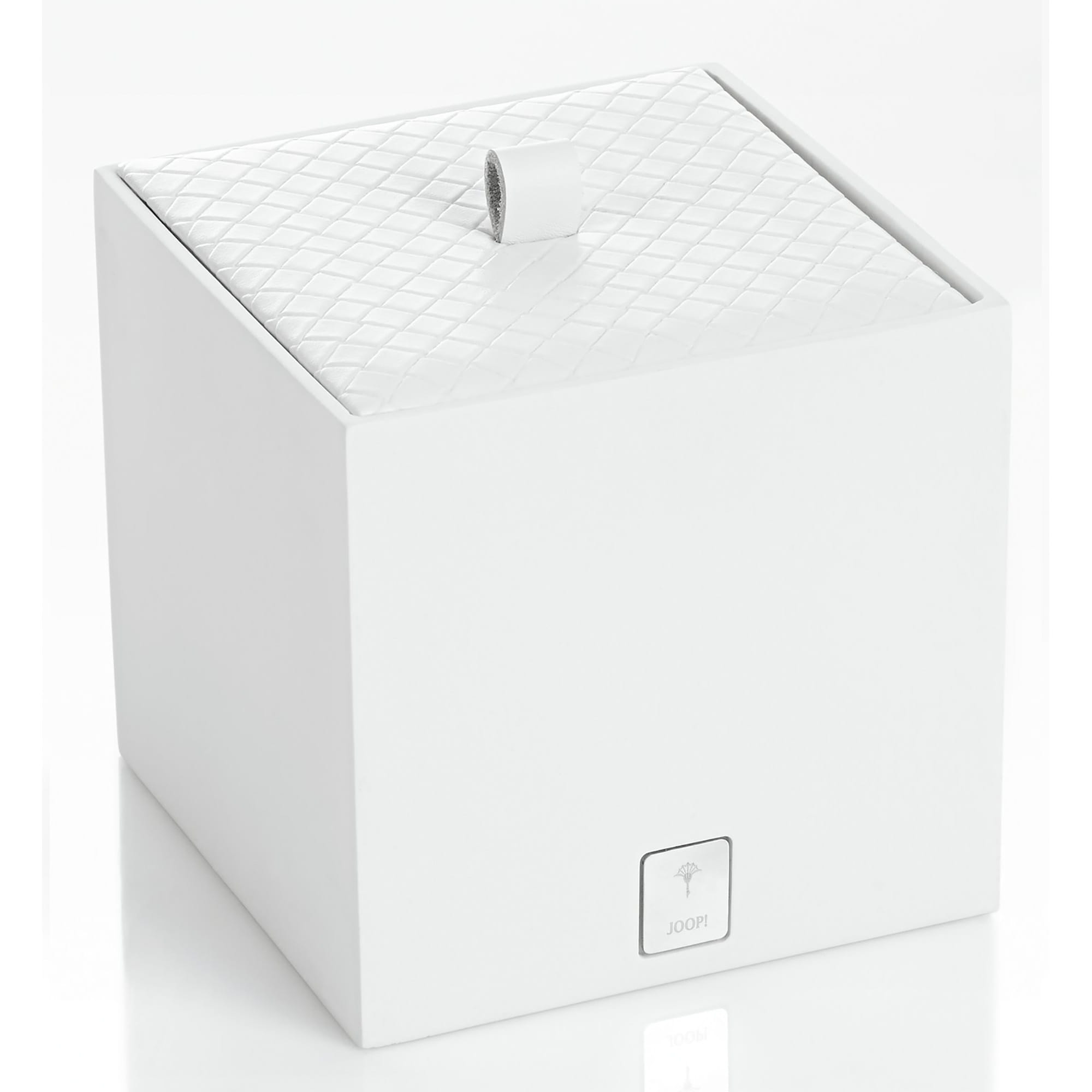 JOOP! BATHLINE - Mehrzweckbehälter M mit Deckel - Farbe: weiß (011211410) -  11x11x11 cm | Bad-Accessoires