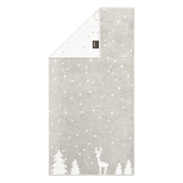 Cawö Handtücher WINTER EDITION Rudi im Schnee 6271 - Farbe: platin/weiß - 76