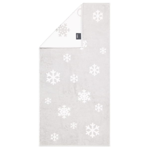 Cawö Handtücher WINTER EDITION Schneekristalle 6270 - Farbe: platin/weiß - 76 - Handtuch 50x100 cm