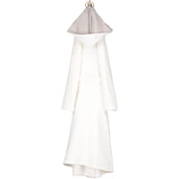 Cawö Damen Bademantel Kapuze 4345 - Farbe: weiß-silber - 607 - XS