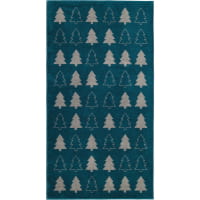Cawö Christmas Edition Tannenbäume 958 - Farbe: smaragd - 44 - Duschtuch 80x150 cm
