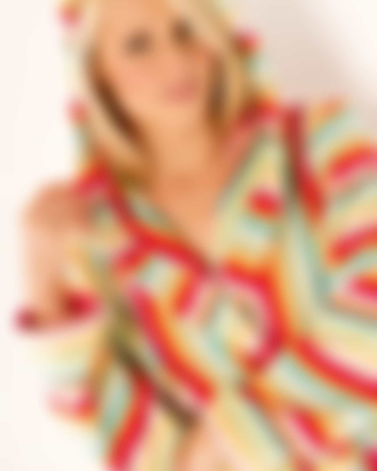 Cawö - Damen Bademantel Life Style - Kurzmantel mit Kapuze 7082 - Farbe: multicolor - 25 M Detailbild 1