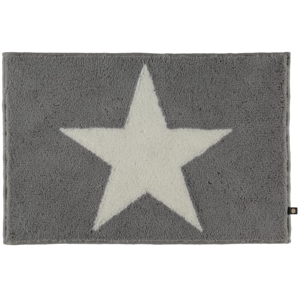 Rhomtuft - Badteppich STAR 216 - Farbe: edelstahl/weiss - 1215 - 60x90 cm