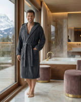 Vossen Bademäntel Unisex Kapuze Balance Samu - Farbe: graphit - 7660