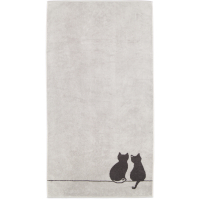 Cawö Handtücher CUTE CATS EDITION You &amp; Me 6263 - Farbe: platin/basalt - 70 - Handtuch 50x100 cm