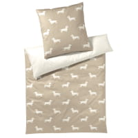 elegante Bettwäsche WE LOVE DOGS Dogs 24540 - Farbe: Natur-Beige - 7