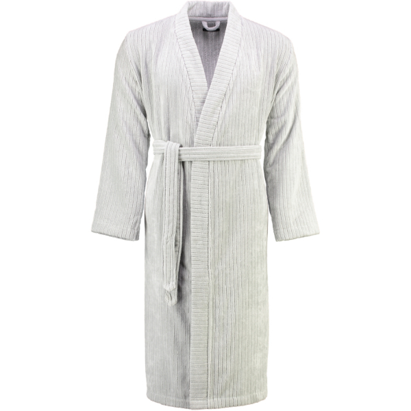 Marc o Polo Bademantel Kimono Velour Stripe - Farbe: Silver XXL