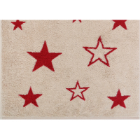 Cawö Handtücher Christmas Edition Sterne 792 - Farbe: natur-rot - 32 - Gästetuch 30x50 cm