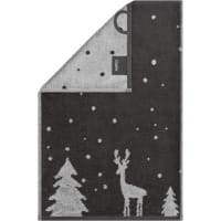 Cawö Handtücher WINTER EDITION Rudi im Schnee 6271 - Farbe: basalt/platin - 77