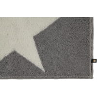Rhomtuft - Badteppich STAR 216 - Farbe: edelstahl/weiss - 1215 - 60x90 cm