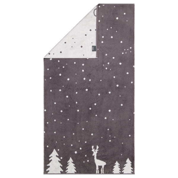 Cawö Handtücher WINTER EDITION Rudi im Schnee 6271 - Farbe: basalt/platin - 77 - Duschtuch 70x140 cm